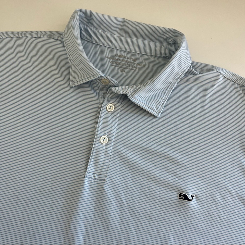 Vineyard Vines Men’s OTG on the go Sankaty Striped Polo Short Sleeve XXL blue
